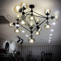 魔豆吊灯北欧宜家创意玻璃圆球美式乡村LED分子服装店客厅餐厅灯_250x250.jpg