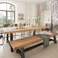 美式LOFT铁艺餐桌椅组合复古做旧实木餐厅酒吧桌办公桌洽谈会议桌_250x250.jpg