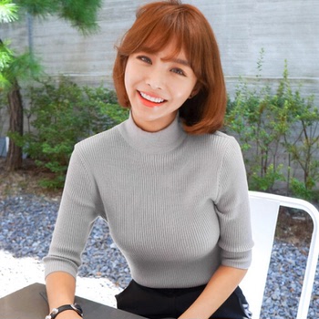 2016秋季新款韩版中袖修身打底女士毛衣韩国针织衫女