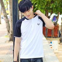 夏季新款男士短袖t恤立领拼接韩版修身青年半袖polo衫潮男装上衣_250x250.jpg