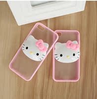 可爱粉色hello kitty 苹果5 iphone5S 硅胶透明磨砂手机壳保护壳_250x250.jpg