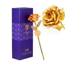 金箔玫瑰花24k创意生日礼物带精美礼盒包装 时尚金箔玫瑰厂家批发