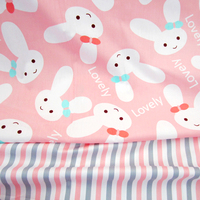 小兔乖乖AB版 纯棉斜纹布料 婴儿床品布料 儿童卡通床单被罩棉布_250x250.jpg