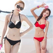 包邮韩国bikini温泉小胸聚拢时尚性感修身显廋钢托比基尼女泳衣