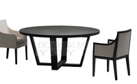 简约中式新品黑色圆形餐桌餐厅吃饭桌设计师茶台方形办公会议桌_250x250.jpg