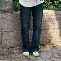 左岸迷香∣深色条纹长款女式直筒牛仔裤2402特_250x250.jpg
