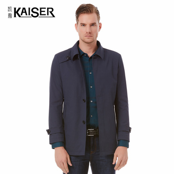 Kaiser/凯撒男装风衣秋季新品中青年男士商务休闲中长款修身外套