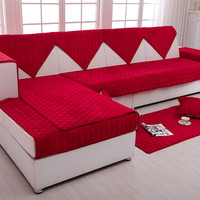 冬季布艺沙发垫四季通用婚庆短毛绒加厚双面纯色红色粉色白色订做_250x250.jpg