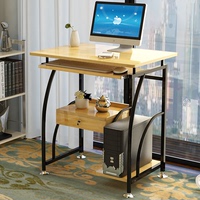 70cm家用办公台式电脑桌带锁抽屉斗简单铁架木板组装工作台短书桌_250x250.jpg