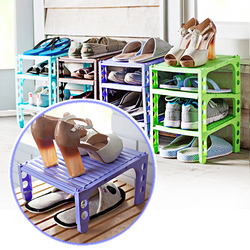 创意居家室内物品整理架 日式可叠加拆装式防滑鞋架 鞋子收纳架