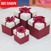 Huison圣诞礼品盒蝴蝶结礼盒员工礼品盒带盖子礼物盒圣诞节装饰品_250x250.jpg