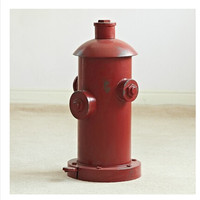 欧式黑色复古LOF家具高档圆桶形铁艺做旧个性红色消防栓垃圾桶_250x250.jpg