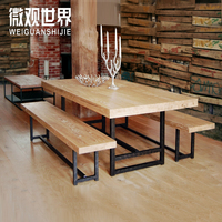 美式乡村铁艺书桌LOFT风格工作台办公桌餐桌复古实木茶几客厅桌椅_250x250.jpg