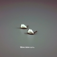 MISS MISS银饰随形系列 手工素银纯银拉丝水滴造型耳钉防过敏_250x250.jpg