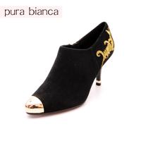 puran bianca正品 2805336 黑色羊绒鞋面绣花金属包头女单鞋密鞋_250x250.jpg