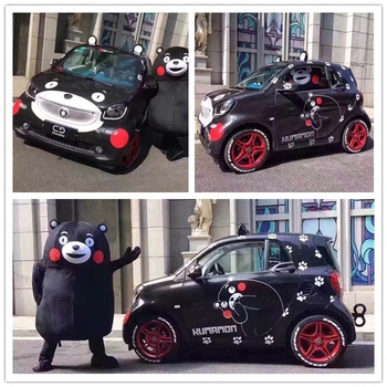 熊本熊整车贴纸smart汽车装饰车贴爪印划痕贴搞笑个性车门机盖贴