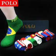 包邮Polo/保罗正品袜子绿色男士纯棉中筒袜均码吸汗防臭抗菌棉袜