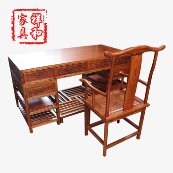 仿古实木家具 中式 古典雕花/电脑桌/办公桌/大班桌/书桌 特价