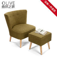 简易单人沙发 美式简约麻布房间书房阳台店铺沙发 绿色沙发椅_250x250.jpg