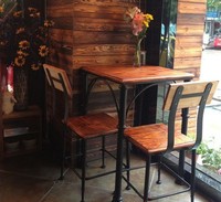美式乡村复古实木快餐店桌椅 甜品店咖啡厅酒吧桌椅 铁艺餐桌餐椅_250x250.jpg