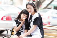 2015韩版女童夏装甜美可爱短袖T恤连衣裙纯棉黑白儿童亲子装裙子_250x250.jpg
