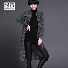 韩版针织外套女潮开衫式冬季长款个性外搭羊毛衫品牌毛衣外套韩范