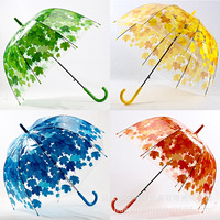 创意直把长柄蘑菇成人塑料伞舞蹈拱形透明树荫树叶雨伞儿童学生女_250x250.jpg