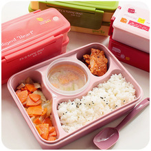 xc可爱小学生分格塑料餐盒饭盒日式韩风卡通便当盒可微波炉餐盒