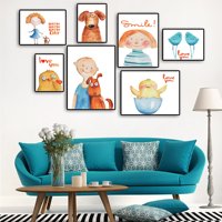 新品手绘卡通动物儿童房挂画客厅沙发背景墙壁画有框画照片墙海报_250x250.jpg