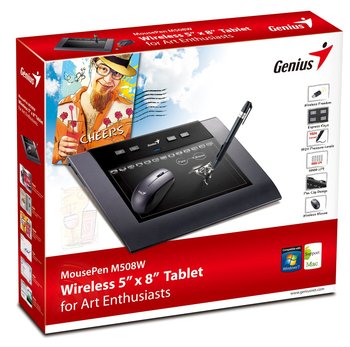 Genius精灵 MousePenM508W 2.4G无线 传输绘图板 数位板PS手绘板