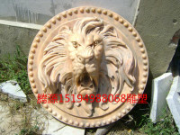 定做欧式石雕喷水狮子头汉白玉晚霞红挂件园林景区风水摆件特价_250x250.jpg