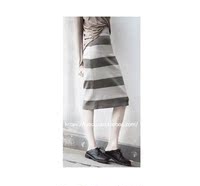 IDEAL LUO设计师品牌 原创高质米咖条纹针织半身裙 春夏秋新款_250x250.jpg