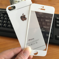 苹果5代钢化膜iPhone5s纯色手机防爆保护玻璃膜 银边前后纯白贴膜_250x250.jpg