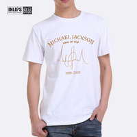 直销创意白色简洁字母印花纪念摇滚迈克尔杰克逊 纯棉圆领短袖T恤_250x250.jpg