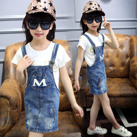 女童背带裙 夏季新款 韩版儿童字母牛仔裙_250x250.jpg