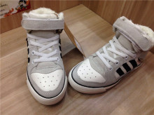 韩国V3童鞋2015冬款加绒款男女童休闲时尚真皮板鞋 韩版潮流棉鞋