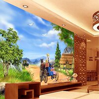 大型壁画油画人物马车客厅卧室墙布壁纸 沙发墙壁画墙纸蓝天 风景_250x250.jpg