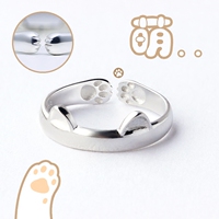 [猫爪子]原创猫咪戒指925银开口戒指指环萌宠森系可爱猫耳朵戒指_250x250.jpg