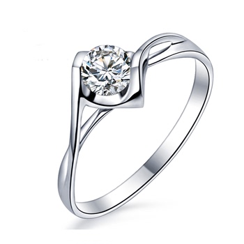 正品珠宝定制 18K白金钻石戒指女款结婚钻戒订婚戒指 求婚钻戒