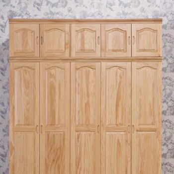 实木衣柜 新西兰松木衣柜顶柜 两三四门顶柜 2米顶柜顶箱储物柜