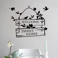 新款welcome home温馨创意英文客厅卧室背景防水可移除环保墙贴纸_250x250.jpg