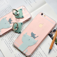 正品原创设计两只小猫卡通苹果iphone6情侣闺蜜手机保护套支架_250x250.jpg