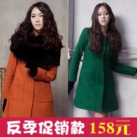 2017秋装新款打折促销韩版女装长袖羊毛呢外套女加长款绿色新款OL_250x250.jpg
