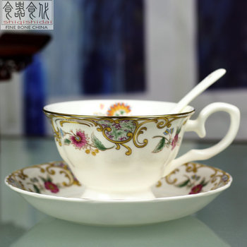 食器食代欧式陶瓷咖啡杯套装花边英式骨瓷下午红茶杯咖啡杯碟包邮