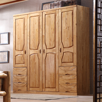 宜居鸟现代中式全实木四门整体大衣柜1.8米五门木质柏木衣橱家具_250x250.jpg