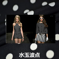 欧美品牌订单进口高档时装面料 黑底白色波点 连衣裙 8折特惠_250x250.jpg