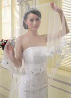 新款新娘结婚婚纱头纱韩式蕾丝水钻花边超长拖尾软纱1.5米3米白色_250x250.jpg