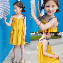 2016新款夏装童装小学生女童韩版吊带儿童裙子少女碎花吊带童裙