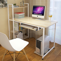 简易电脑桌带书架 台式家用简约现代办公桌书桌书柜写字桌子组合_250x250.jpg