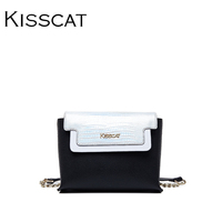 KISSCAT/接吻猫2015新款欧美时尚蜥蜴纹包盖式牛皮链条斜跨女包_250x250.jpg